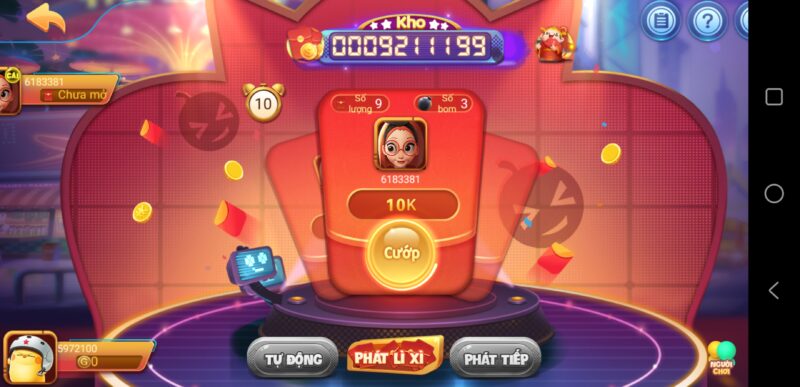 Chi tiết cách bom lì xì trên app CF68